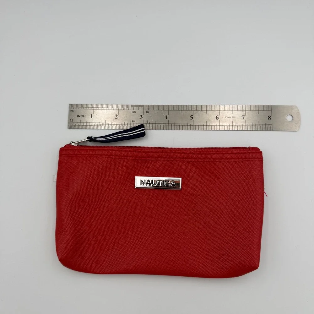 Nautica Cosmetic Bag Set Womens OS Red Excellent Synthetic